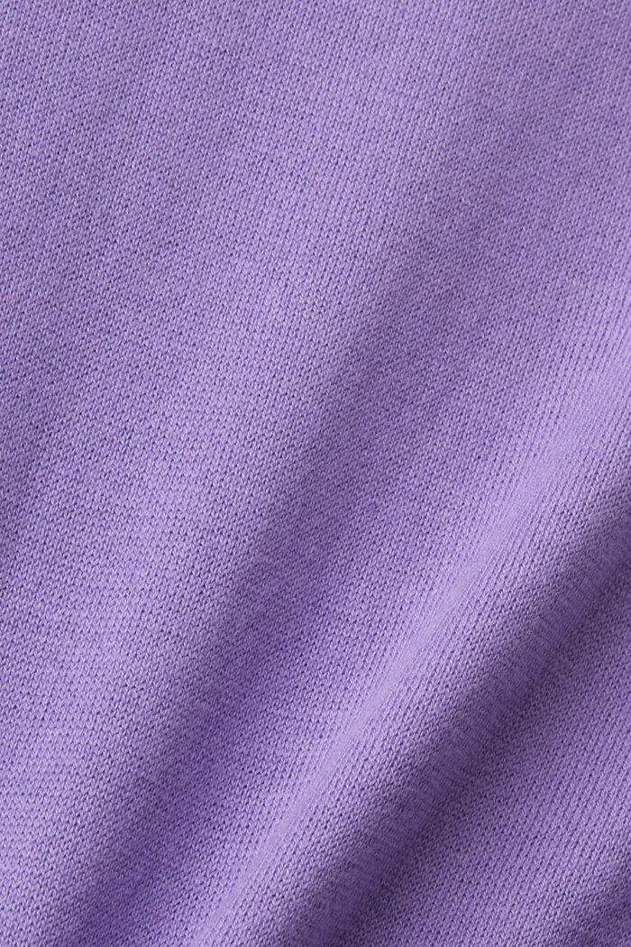 Pullover mit V-Ausschnitt aus Baumwolle, PURPLE, detail image number 5