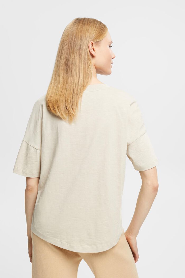 Baumwoll-T-Shirt mit geometrischem Print, LIGHT TAUPE, detail image number 3