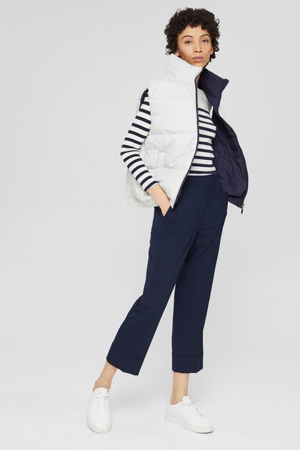 Mid-Rise-Pants im Cropped Fit, NAVY, overview