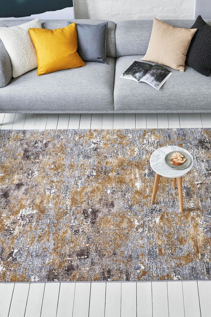 Kurzflor-Teppich mit Melange-Effekt, BROWN GREY, detail image number 6