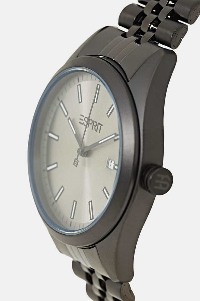 Edelstahl-Uhr mit Gliederarmband, BLACK, detail image number 1