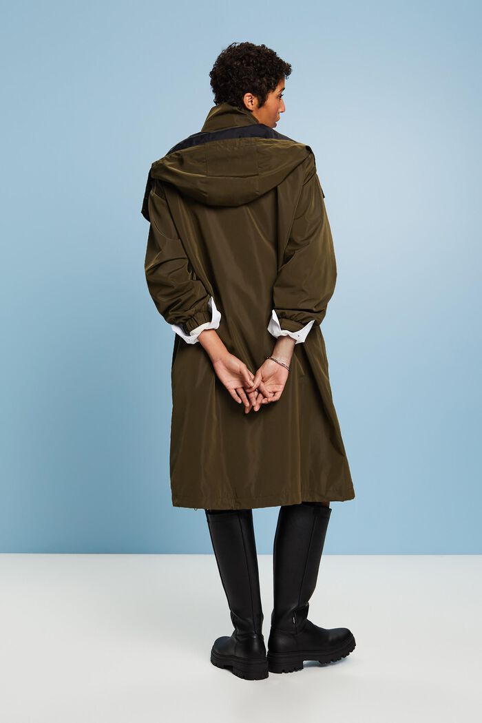 Mantel mit abnehmbarer Kapuze, KHAKI GREEN, detail image number 3