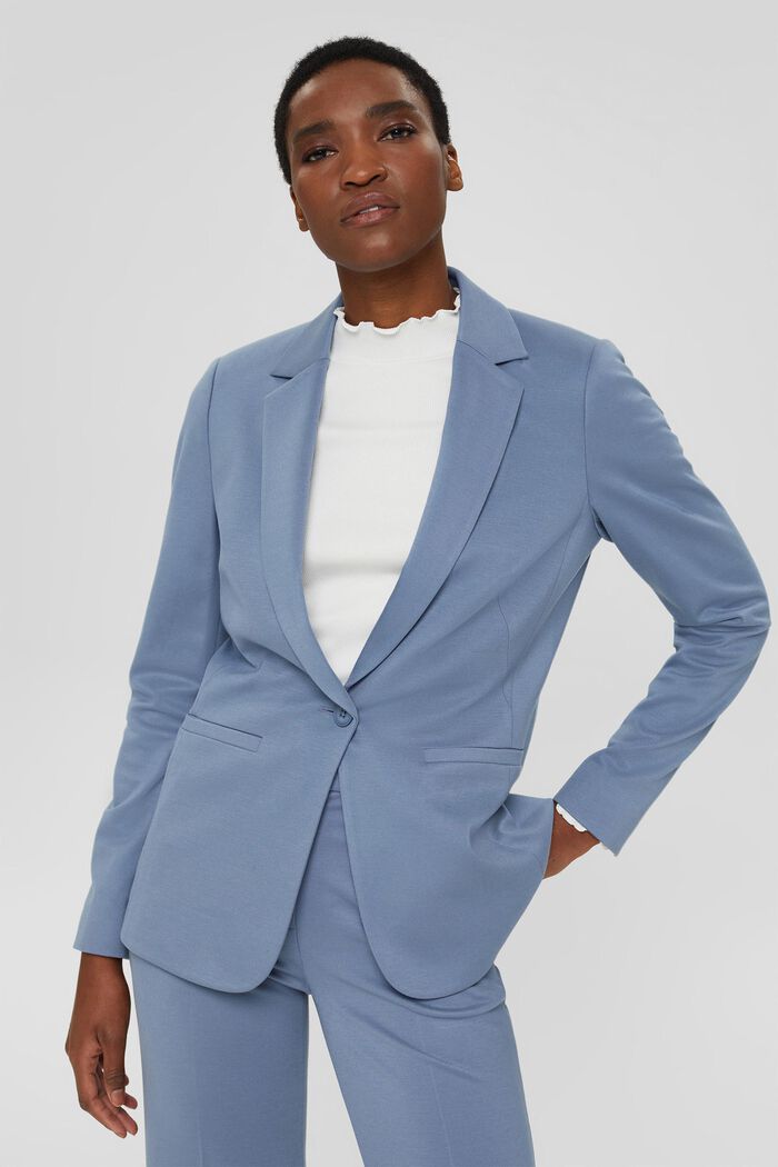 SOFT PUNTO Mix + Match Jersey-Blazer, GREY BLUE, detail image number 0