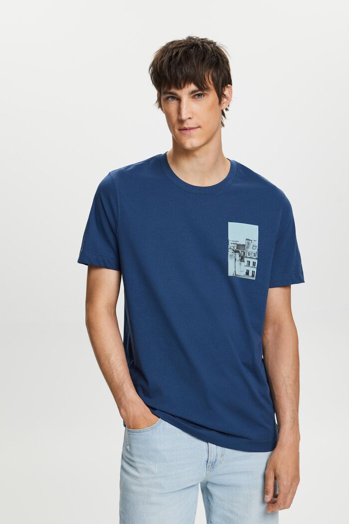 T-Shirt mit Print auf Vorder- und Rückseite, GREY BLUE, detail image number 0