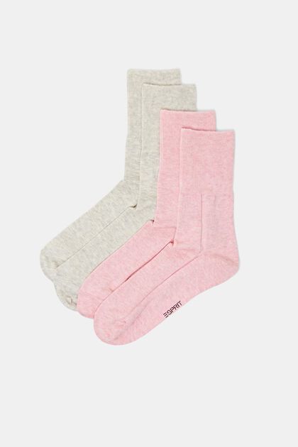 Modische Socken, 2er-Pack, GREY/ROSE, overview