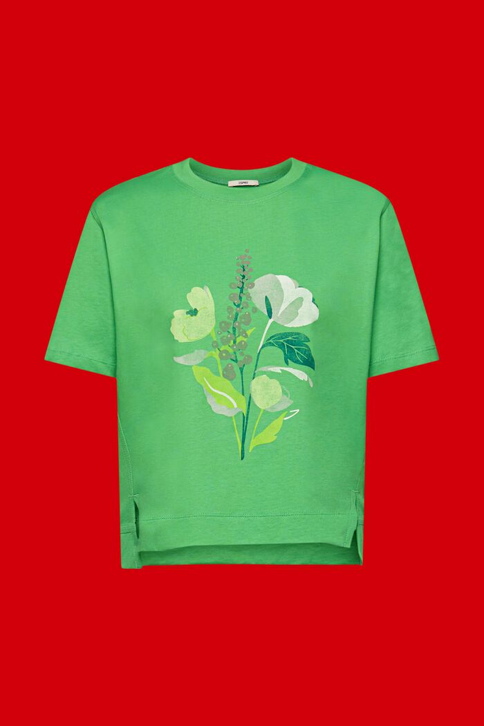 T-Shirt mit Blumen-Print, GREEN, detail image number 6
