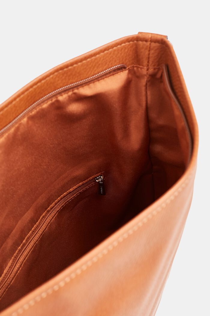 Flap Over-Bag in Leder-Optik, RUST BROWN, detail image number 3