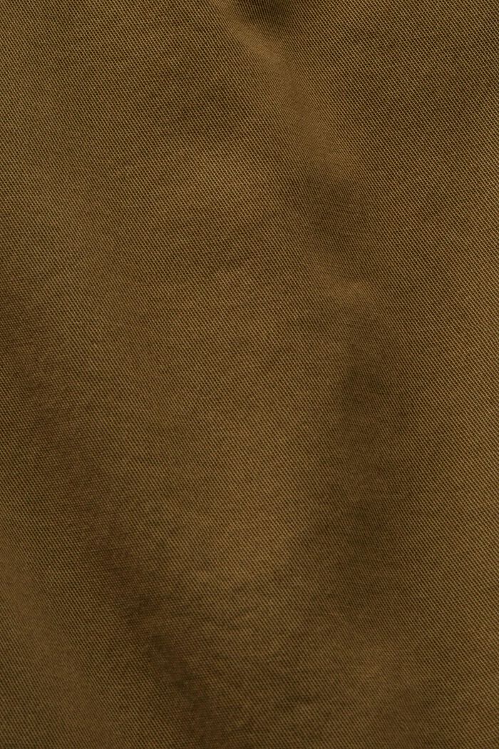 Bundfaltenhose mit Gürtel, Pima-Baumwolle, KHAKI GREEN, detail image number 5