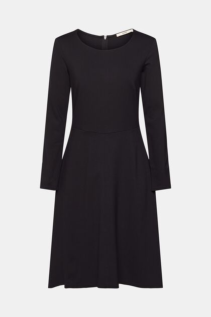 Kleid aus Punto-Jersey, BLACK, overview