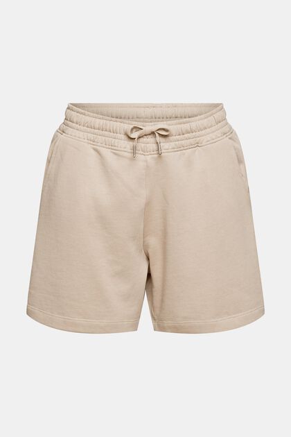 Sweat-Shorts aus Baumwolle, LIGHT TAUPE, overview