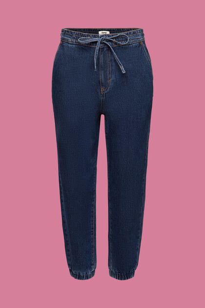 Denim-Jeans im Jogger-Style, BLUE DARK WASHED, overview