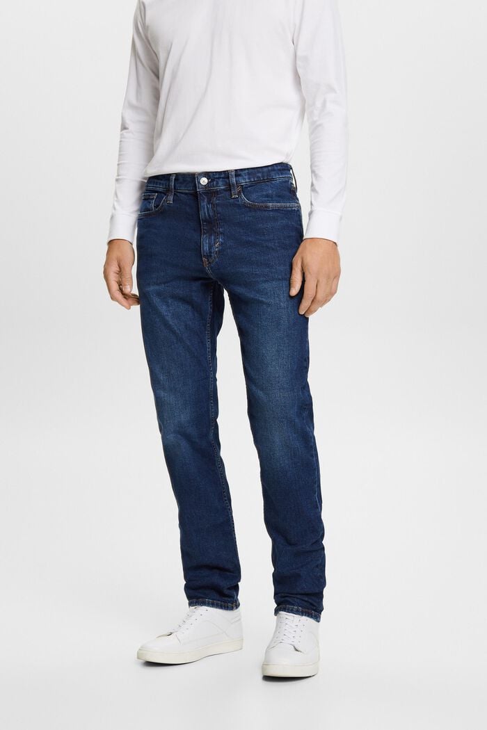 Recycelt: Jeans mit gerader Passform, BLUE DARK WASHED, detail image number 0