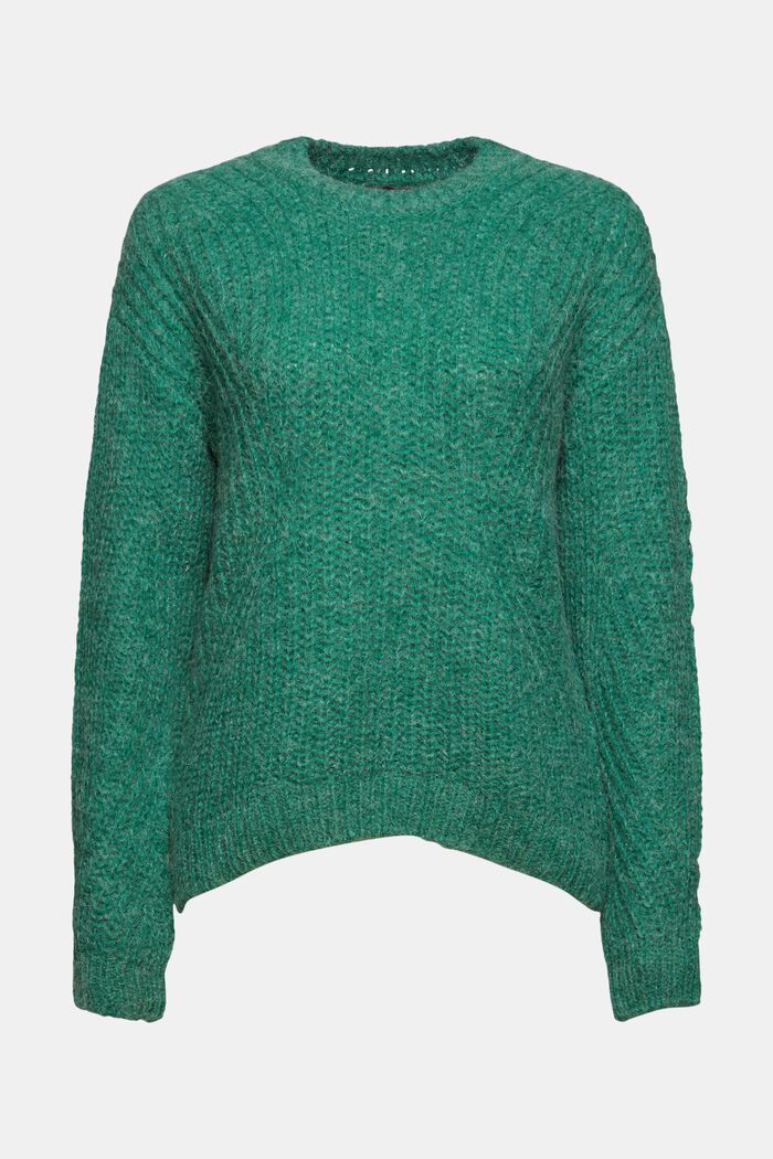 Mit Alpaka: Musterstrick-Pullover, GREEN, detail image number 6