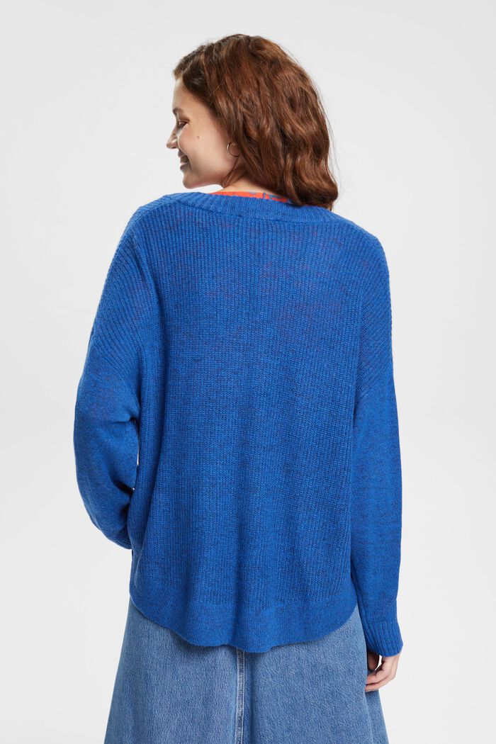 Wollmix: Pullover mit V-Neck, BLUE, detail image number 3