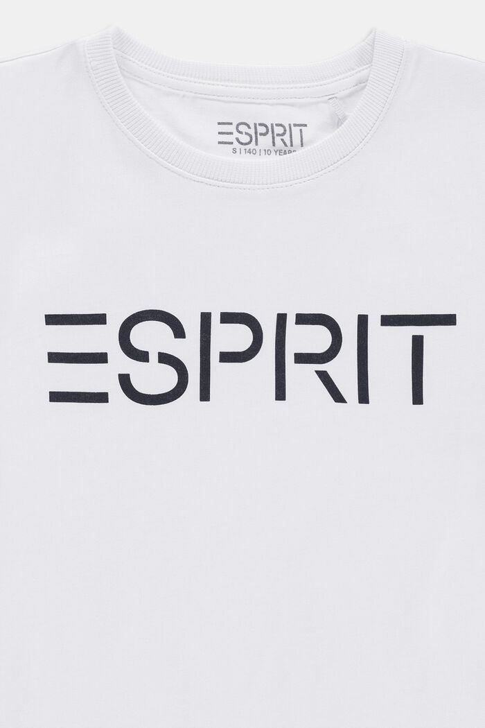 Logo-T-Shirt aus 100% Baumwolle, WHITE, detail image number 2
