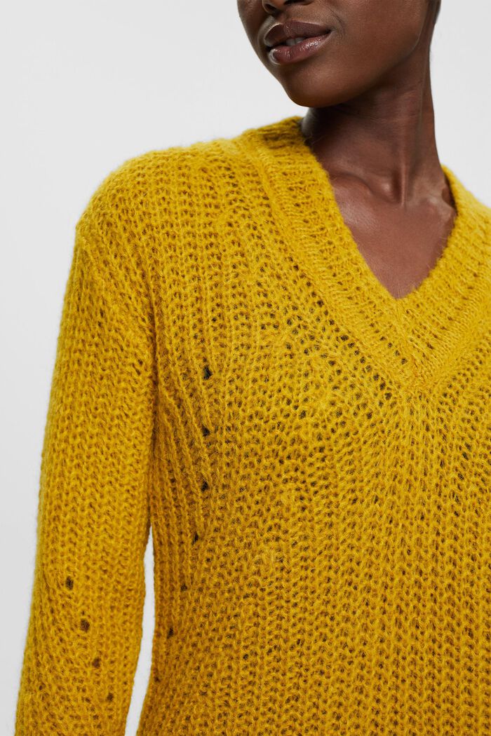 Pullover aus Alpakamix, DUSTY YELLOW, detail image number 3
