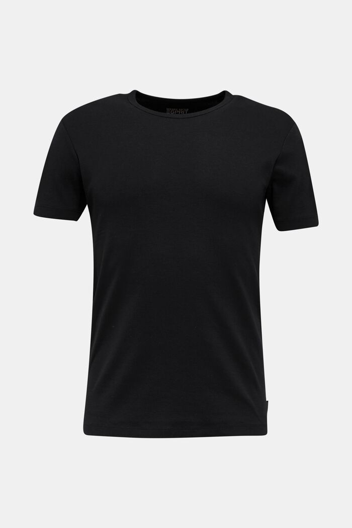 Jersey-Ripp-Shirt aus 100% Baumwolle, BLACK, detail image number 6