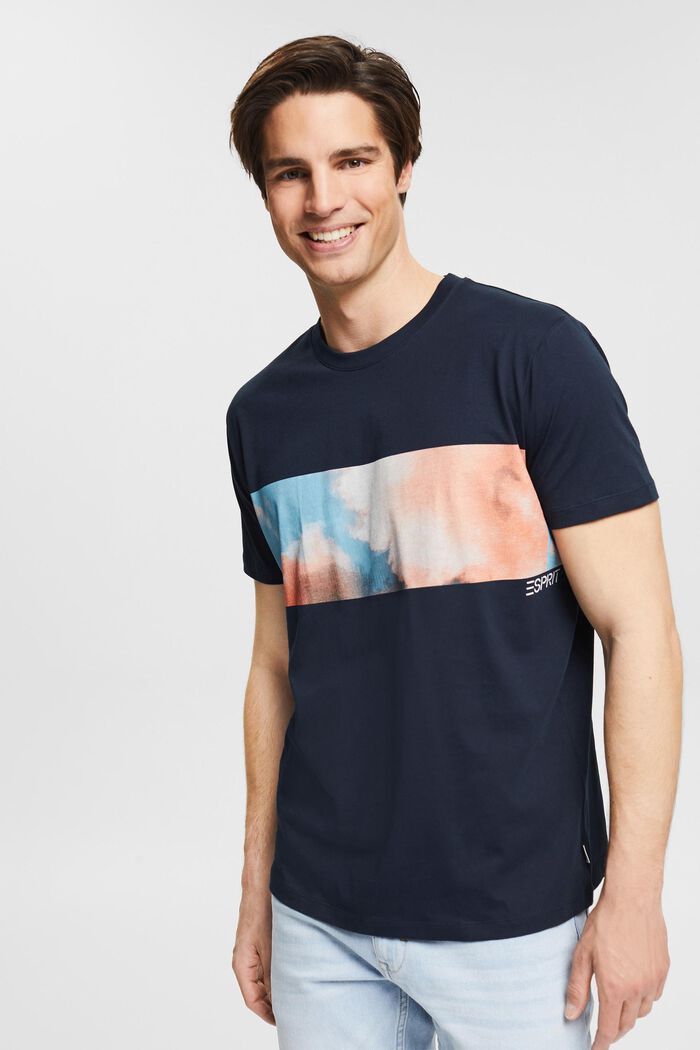 Jersey-T-Shirt mit Print, NAVY, detail image number 0