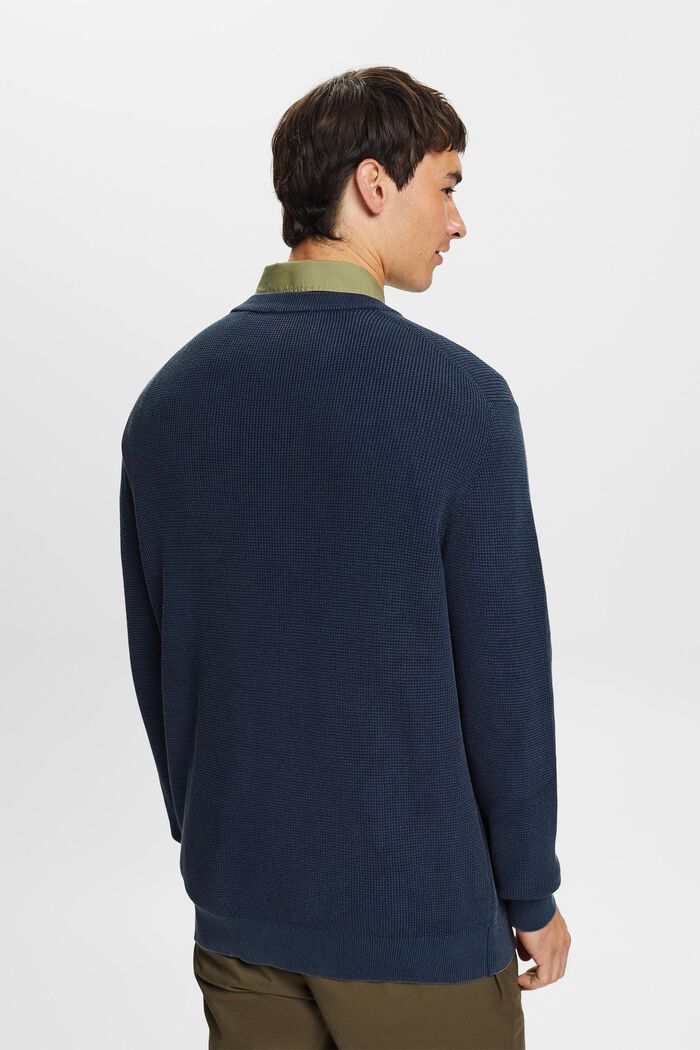 Pullover mit Rundhalsausschnitt, 100 % Baumwolle, NAVY, detail image number 4