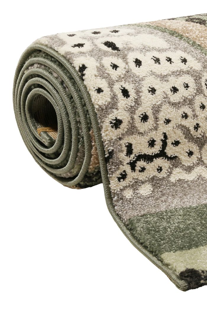 Kurzflor-Teppich mit Natur-Muster, OLIVE, detail image number 3