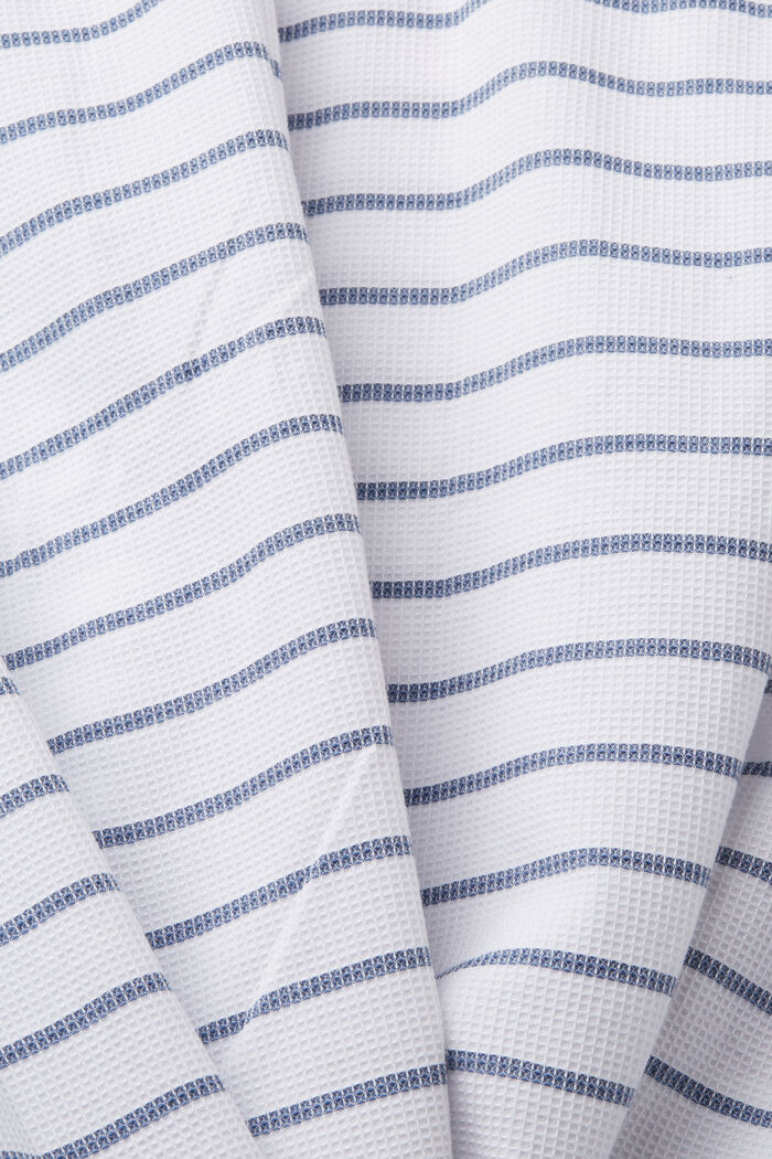 Hemd aus gestreiftem Waffel-Piqué, 100 % Baumwolle, WHITE, detail image number 4