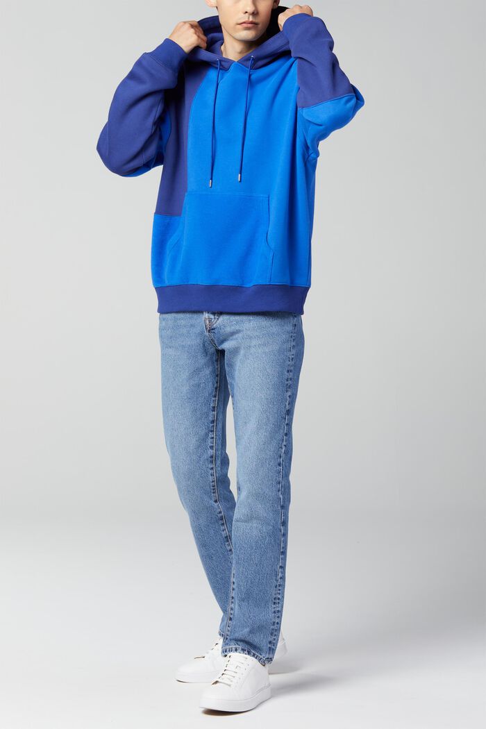 Unisex Sweatshirt im Patchwork-Look, BLUE, detail image number 2