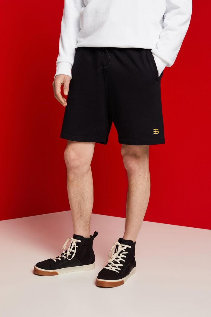 Sweat-Shorts, 100% Baumwolle, BLACK, detail image number 0