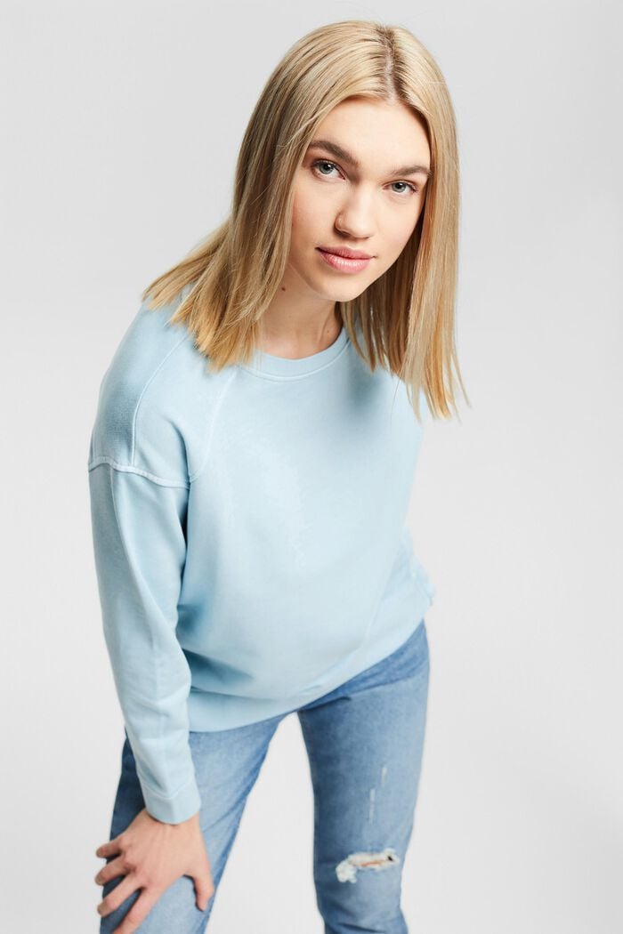Sweatshirt mit seitlichen Zippern, GREY BLUE, detail image number 0