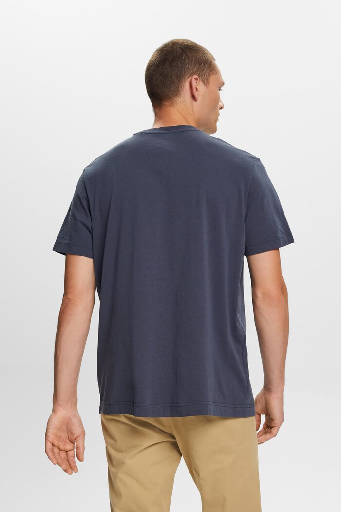 Rundhals-T-Shirt aus Jersey, 100 % Baumwolle, NAVY, detail image number 3