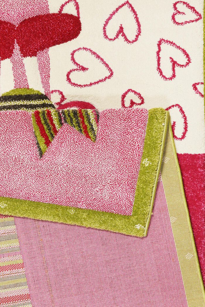 Kurzflor Kinderteppich mit niedlichen Tieren, PINK FUCHSIA, detail image number 2