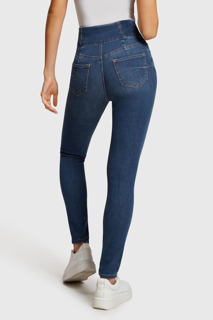 Body Contour: High-Rise-Jeans im Skinny Fit, BLUE MEDIUM WASHED, detail image number 1
