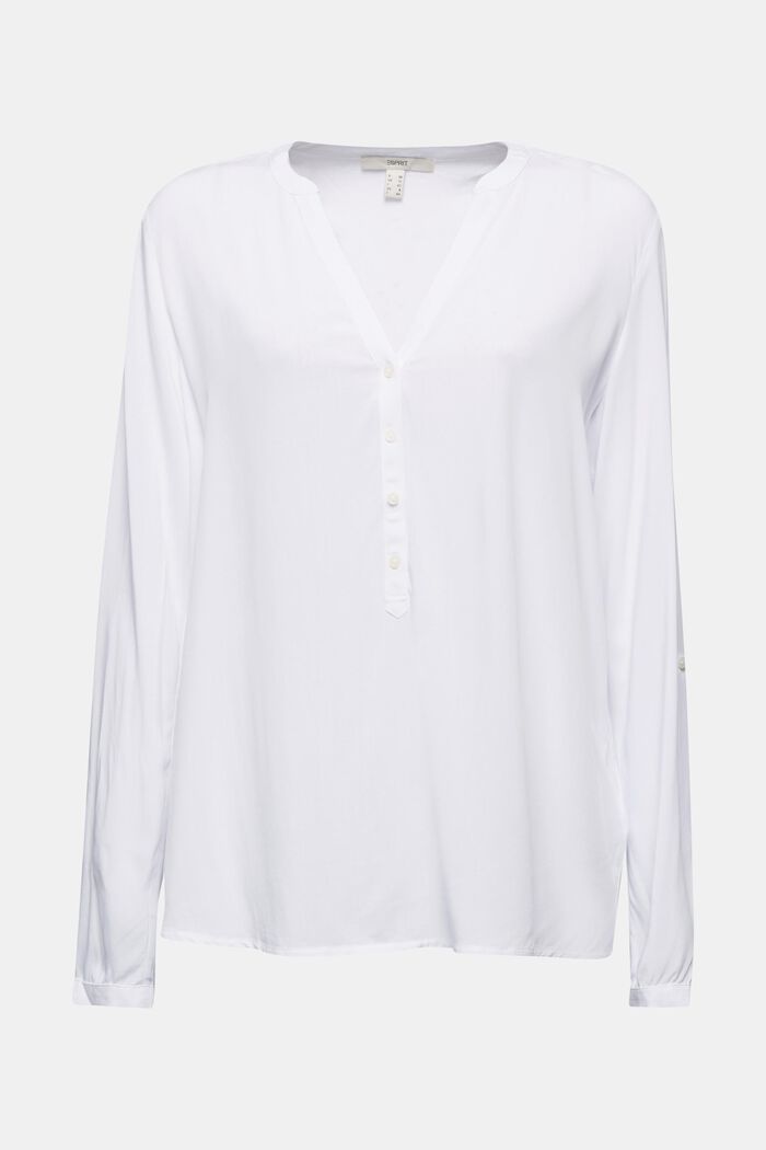 Henley-Bluse aus LENZING™ ECOVERO™, WHITE, overview