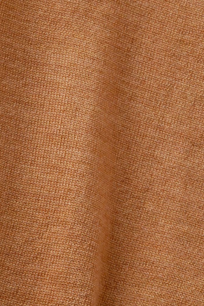 Oversize Rollkragenpullover aus Wolle, CARAMEL, detail image number 5