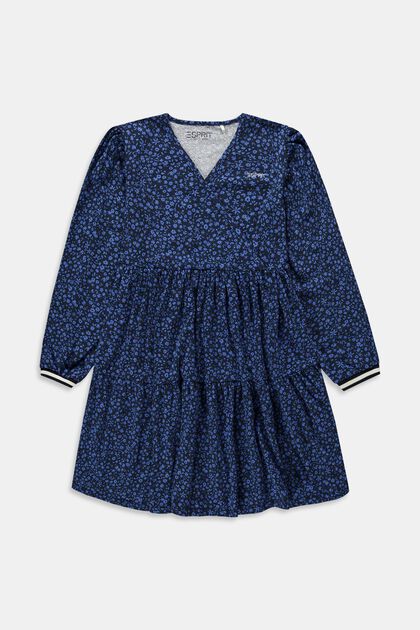 Midi-Kleid mit Allover-Print, BLUE LAVENDER, overview