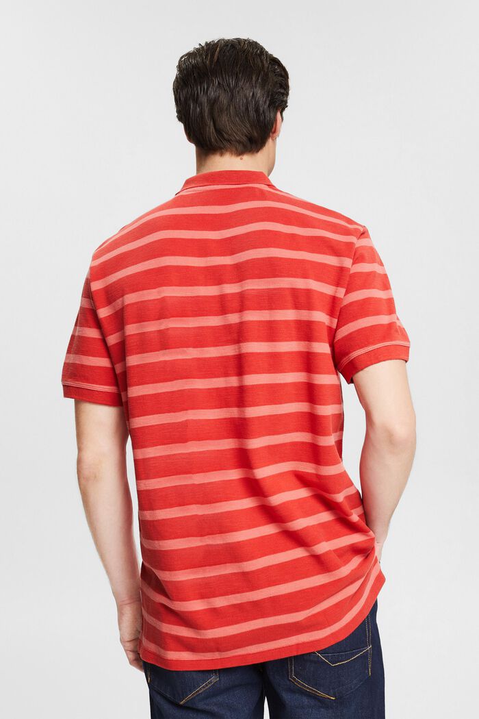 Polo-Shirt mit Streifen, RED ORANGE, detail image number 3
