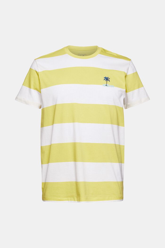 Jersey-T-Shirt mit Streifen und Print, YELLOW, detail image number 6