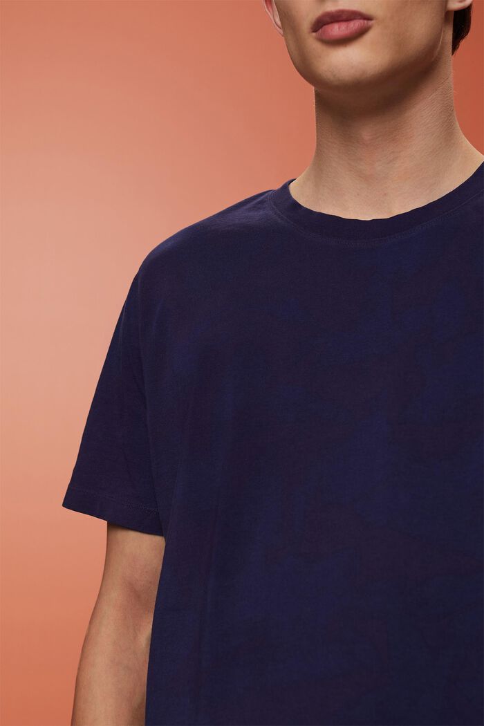 Rundhals-T-Shirt, 100 % Baumwolle, DARK BLUE, detail image number 2