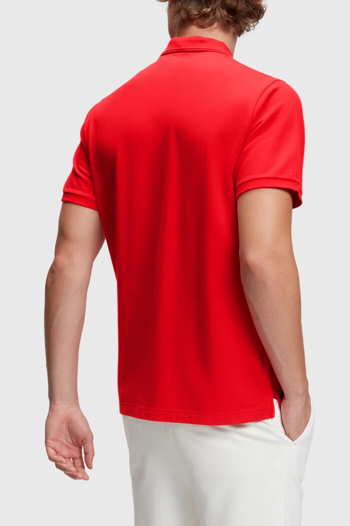 Klassisches Tennis-Poloshirt mit Dolphin-Batch, RED, detail image number 1