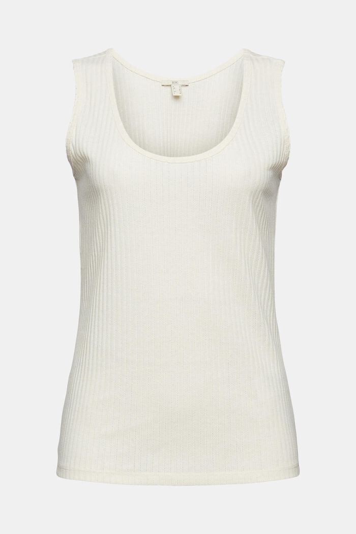 Recycelt: geripptes Tanktop, OFF WHITE, overview