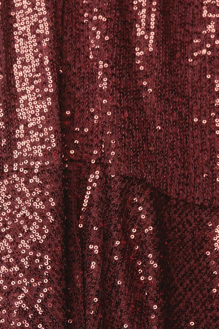 Strickkleid in Midilänge mit Pailletten, BORDEAUX RED, detail image number 4
