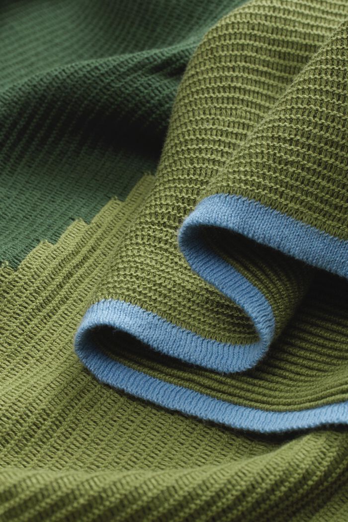Plaid aus Struktur-Strick, 100% Baumwolle, GREEN, detail image number 1