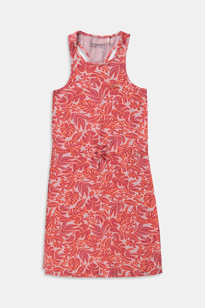 Kleid mit tropischem Muster, ORANGE RED, detail image number 0