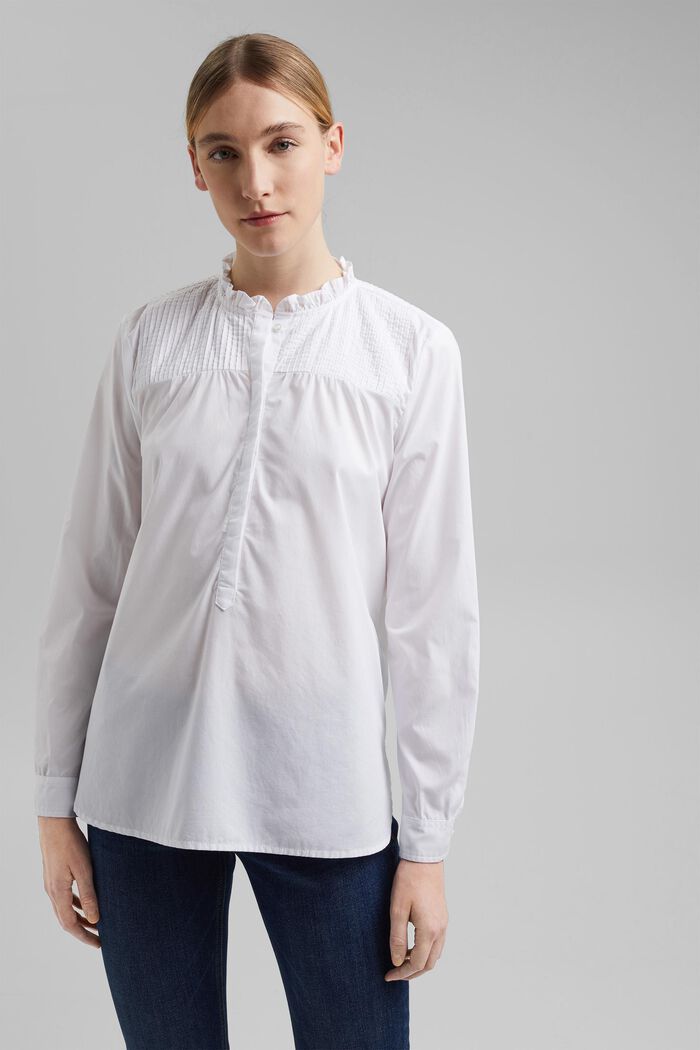 Bluse aus Organic Cotton, WHITE, detail image number 0