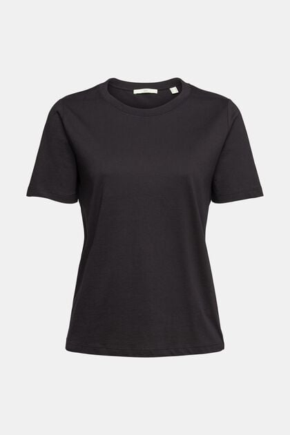 Unifarbenes T-Shirt, BLACK, overview