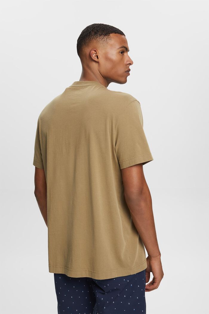 Henley-T-Shirt, 100 % Baumwolle, KHAKI GREEN, detail image number 3