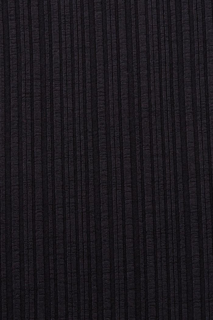 Midikleid aus Rippstrick, BLACK, detail image number 4