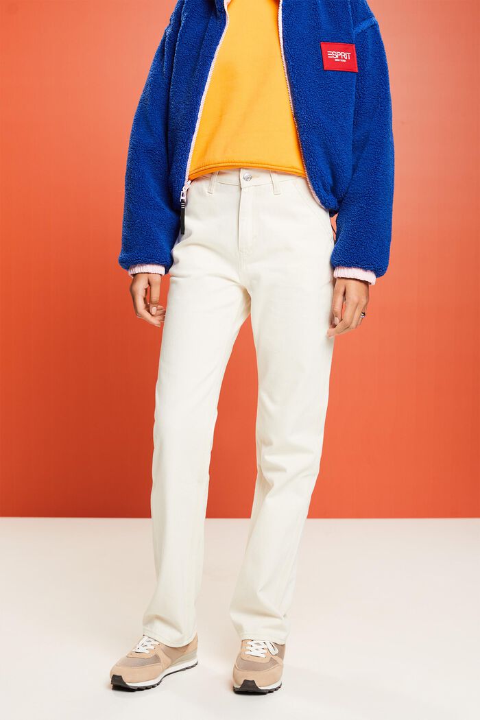 Jeans mit gerader Passform und hohem Bund, OFF WHITE, detail image number 0