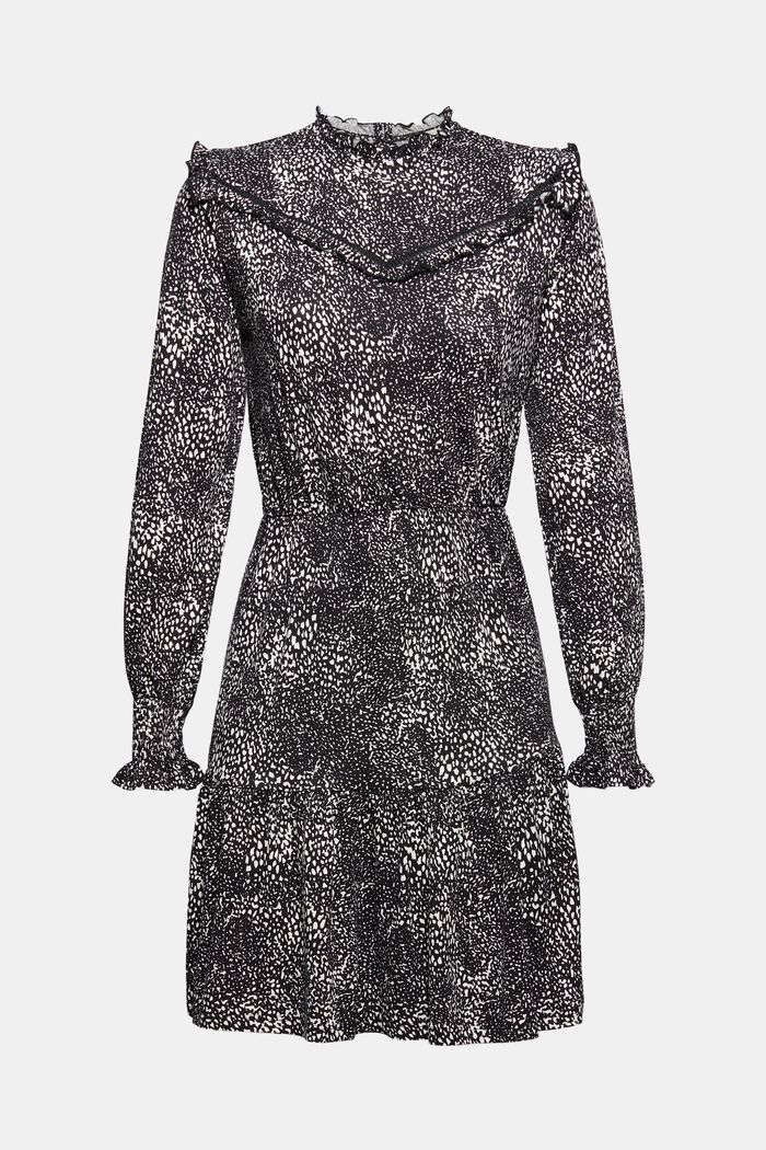 Jerseykleid mit Rüschen, LENZING™ ECOVERO™, NEW BLACK, detail image number 6