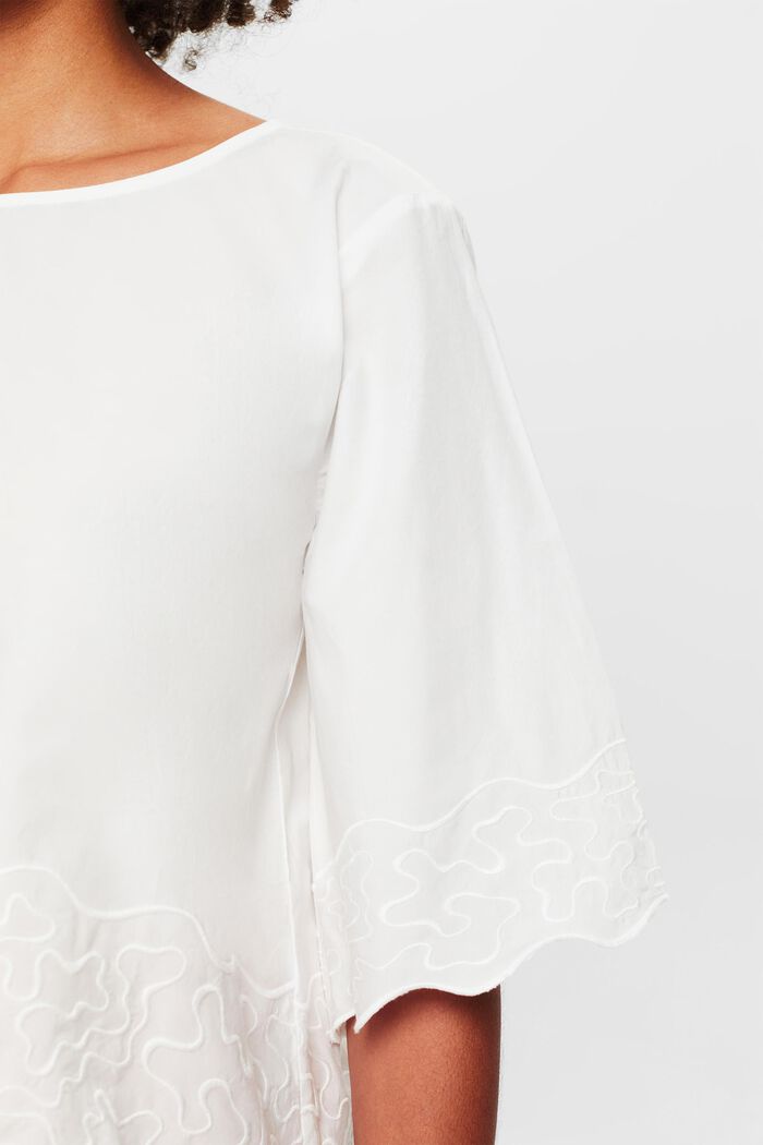 Bluse mit Glockenärmeln und Stickereien, OFF WHITE, detail image number 3