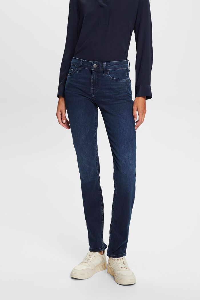 Gerade Jeans mit mittlerer Bundhöhe, BLUE BLACK, detail image number 0